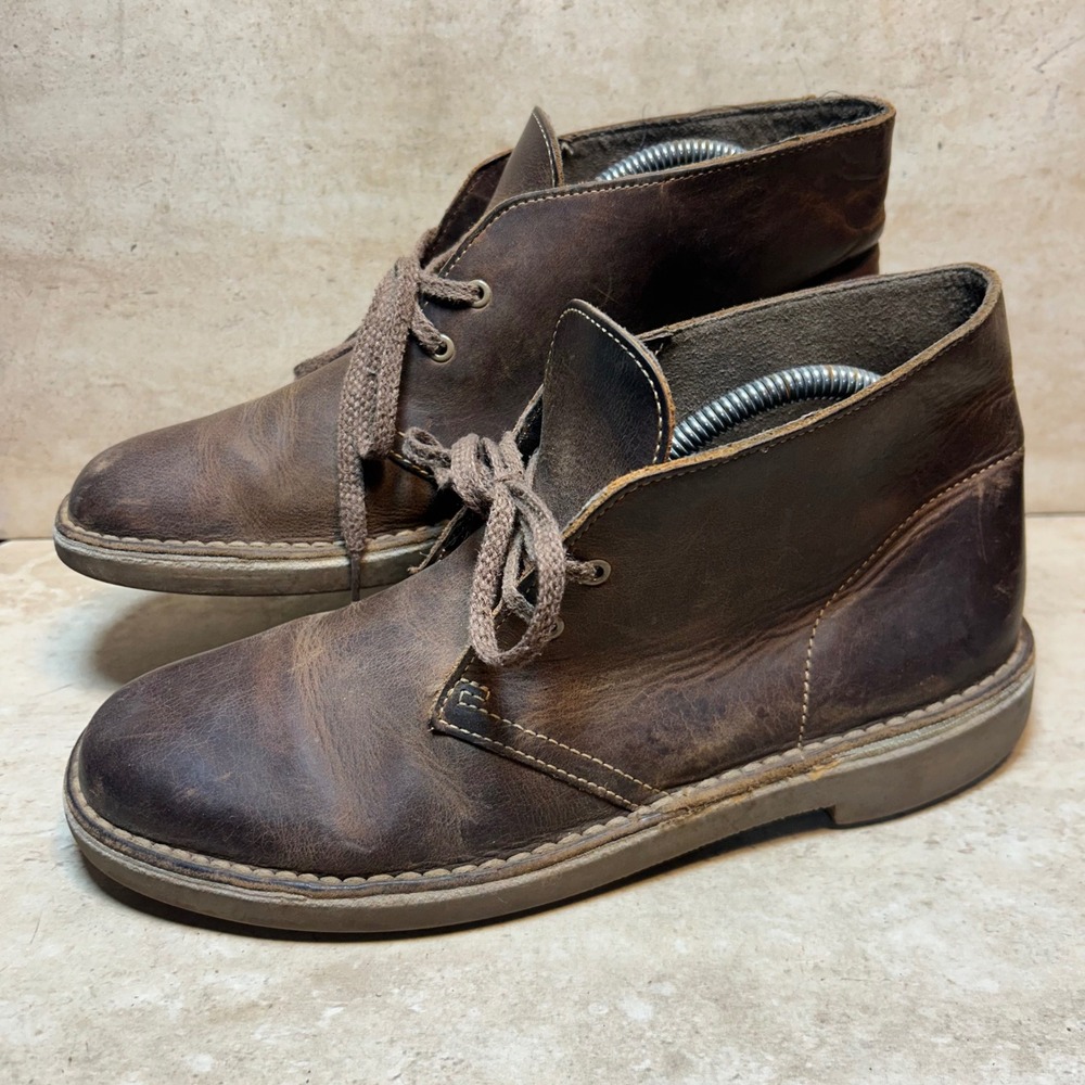 Clarks Bushacre 2 Mens 7 Beeswax Brown Leather Chukka Desert Boots 26106562